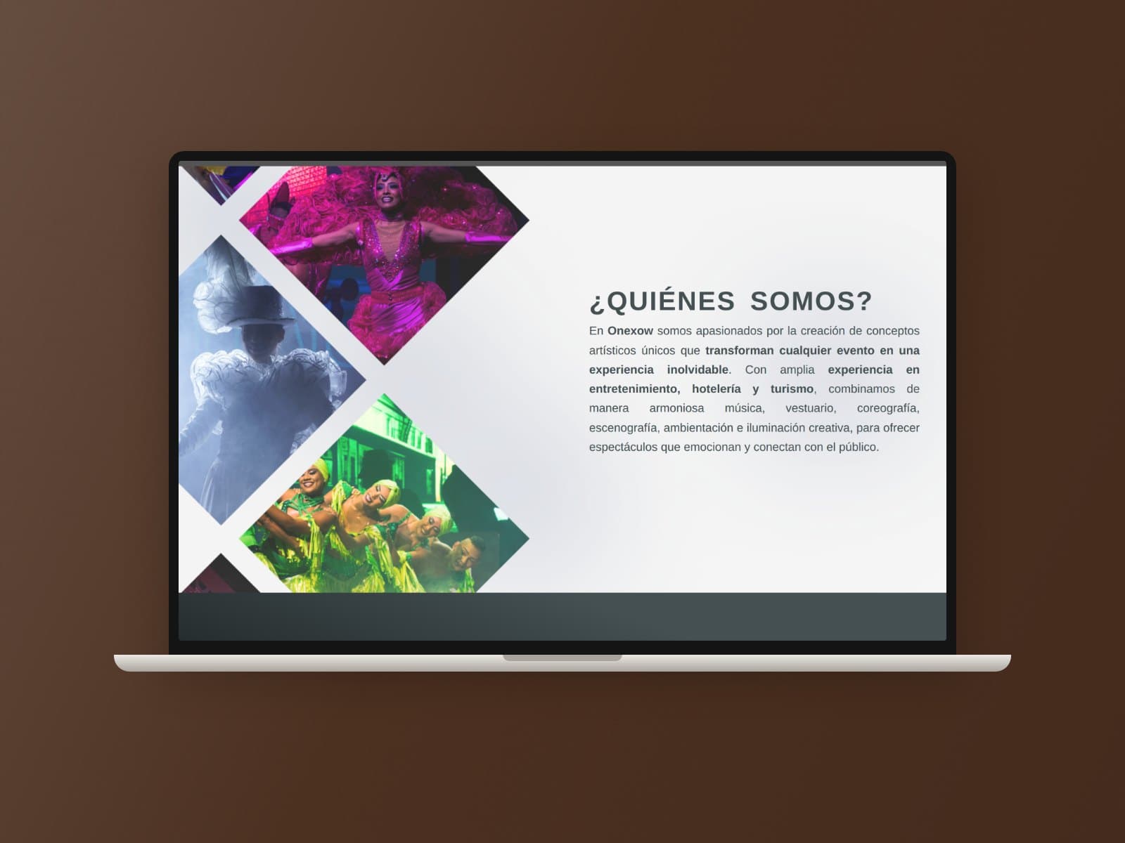 La web de Onexow en un portátil